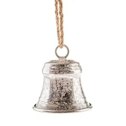 Kovový zvonek 7,5 cm, barva stříbrná, rustik