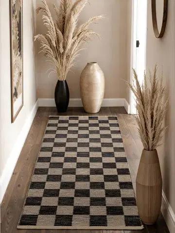 Hanse Home, Běhoun Handloom 106333 Rex White Black, 80x300, černobílá, chodba / předsíň