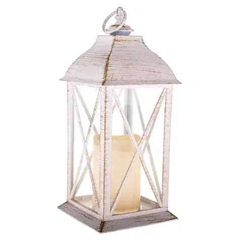 Lucerna s LED svíčkou Winter, 30,5 x 14 cm, světlo teplá bílá, plast