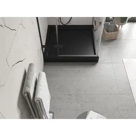MEXEN Flow+ Sprchová vanička čtvercová 90 x 90, černá mat 46S709090H