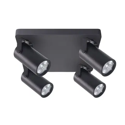 Stropní lampa Gary, černá, 4x15W, GU10, černé stínidlo
