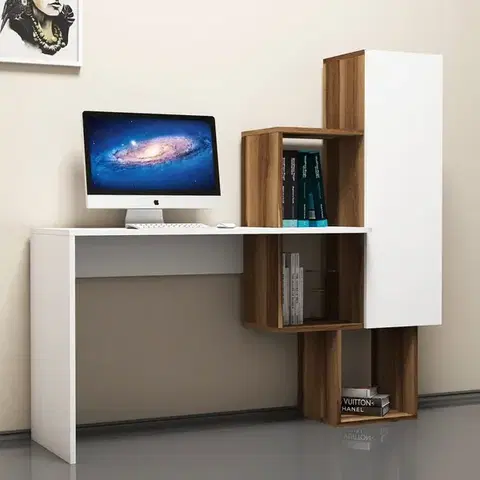 Psací stůl Açelya - Walnut, White