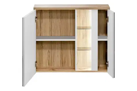 COMAD Zrcadlová skříňka 80cm 2 dvířka BAHAMA WHITE 5907611648384