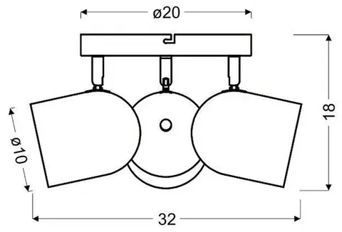 Stropní lampa 3xE27 šedá 32cm AZURO