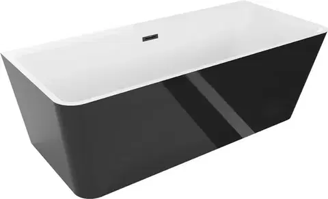 MEXEN/S Volta vana volně stojící 170 x 75, bílá/černá, sifon a přepad černá 51131707575-70