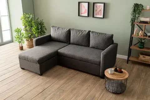 Rohová rozkládací pohovka Kado - Dark Grey