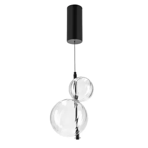 PLAYA lampa wisząca czarny 10W LED 3000K klosz bezbarwny