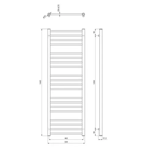SAPHO DINA otopné těleso 500x1440, bílá IR369W