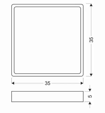 Stropní lampa Quattro čtvercová perleťová stropní lampa 35x35 18W LED 4000K bílé stínidlo