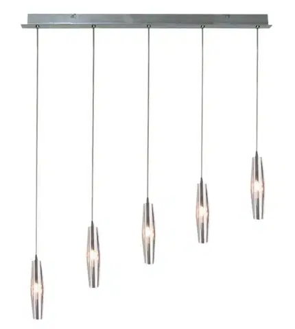 Skleněná závěsná lampa chrom 5xG4 Galaxy