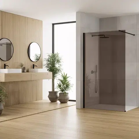REA/S Sprchová zástěna Flexi Brown / Black 140 KPL-K99188