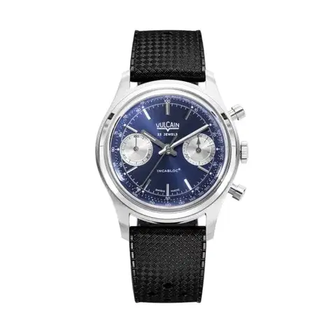 Vulcain Chronograph 70's - Blue - Brown Plain
