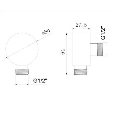Bruckner Vývod sprchy 1/2", mosaz/chrom 621.500.1