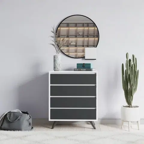 Komoda Suvera - White, Anthracite