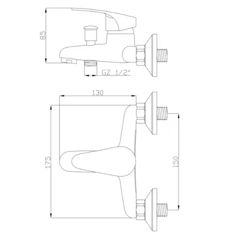 INVENA Vanová baterie AVA NEW BW-06-001-X