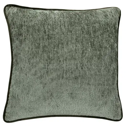 Dekorační polštář s lemem PLUSH, 50 × 50 cm, zelená