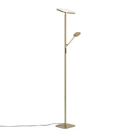 Moderní stojací lampa mosazná vč. stmívatelné LED - Divana