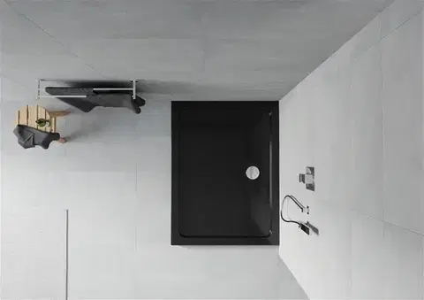 MEXEN Flat Sprchová vanička obdélníková slim 140 x 100, černá 40701014