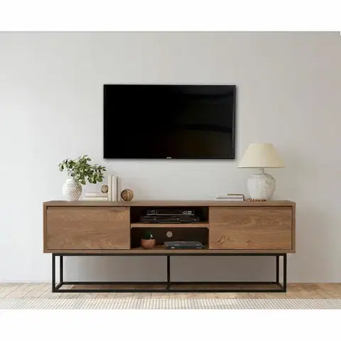 Televizní stolek Rodez Walnut and Black I, M