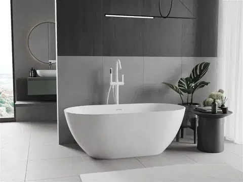 MEXEN Rimini volně stojící vana z litého mramoru 150 x 75, bílá mat 57241507500