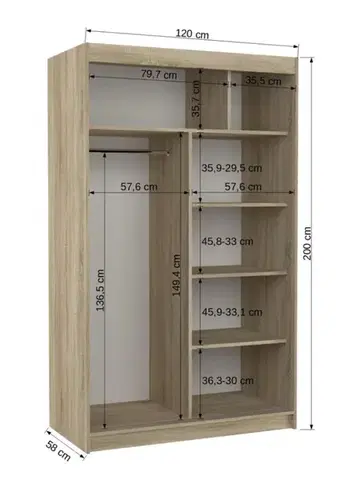 ArtAdrk Šatní skříň BENISSO | bílá 120 cm
