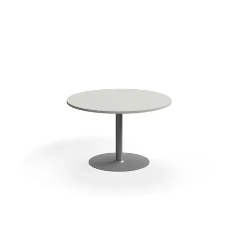 Stůl VERTICUS, Ø1200x720 mm, světle šedá/stříbrná