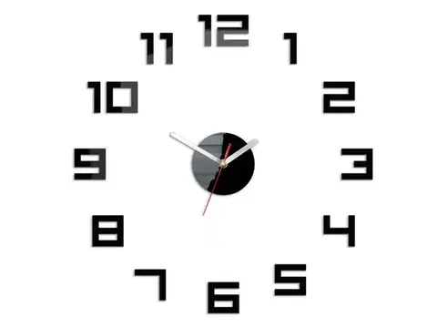 ModernClock Nástěnné samolepící hodiny Digit 50 cm černé