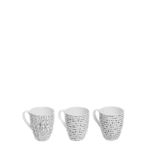 Šálek na mléko, čaj nebo cappuccino 320 ml set 3 ks - Basic Dots - 490822