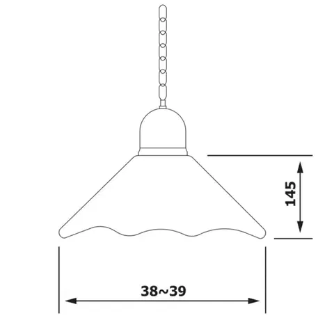 SAPHO LAMPEDUSA závěsné svítidlo E27, 60W, 230V, IP21, keramické stínítko 39cm, mosazný řetěz MC011C