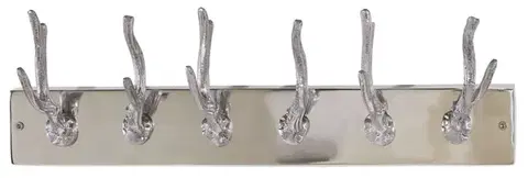 Estila Luxusní designový nástěnný věšák Jelen 50cm stříbrný