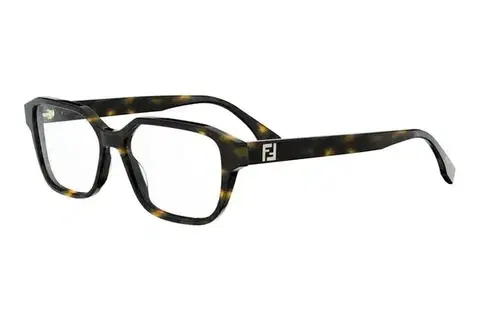 FENDI Squared Havana Rectangular Eyeglasses - ONE SIZE (55)