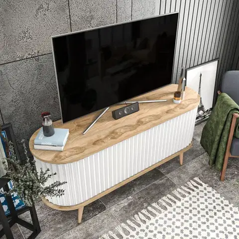 TV stolek Stor - Oud Oak, White