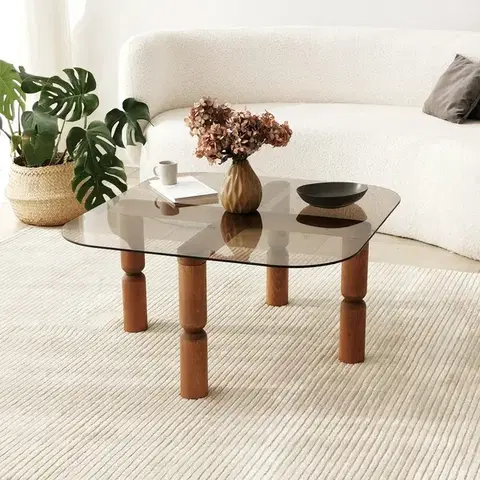 Konferenční stolek Kei - Walnut, Bronze