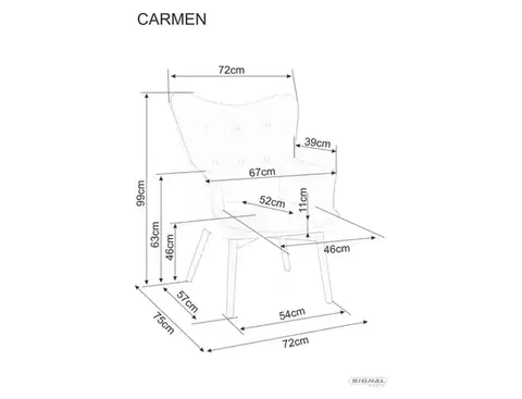Křeslo Carmen Raven