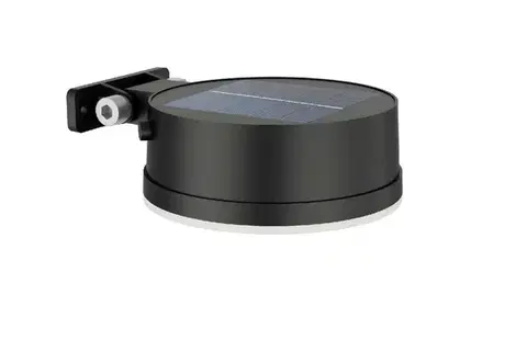 Philips Vynce solární venkovní nástěnné LED svítidlo 1,5W 200lm 2700K IP44, černé kulaté