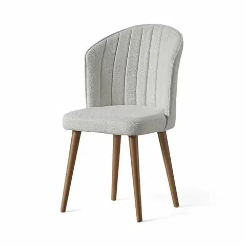 Sada jídelních židlí Rubi Cream and Walnut, 2 ks, 2 ks