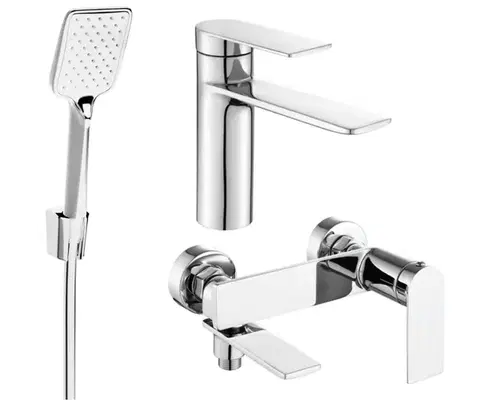 MEXEN/S Zero SET umyvadlová + vanová baterie s příslušenstvím R62, chrom 71103R62-00