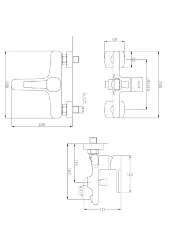 INVENA Vanová baterie GLAMOUR TREND chrom BW-02-001-V