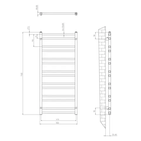 SAPHO METRO DOS otopné těleso 500x1100 černá mat IR432TB