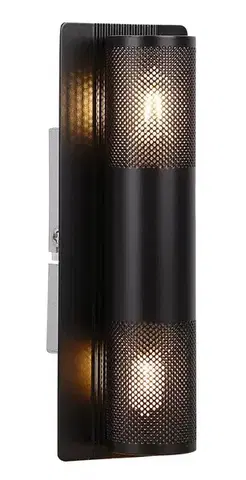 Černá kovová nástěnná lampa 2x10W G9 Emu