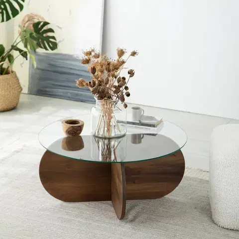 Konferenční stolek Bubble Wood - Walnut