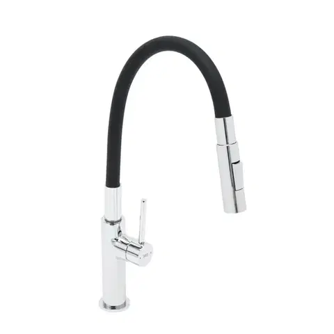 Dřezová baterie SAT se silikonovým ramínkem černá/chrom SATBSD290C2F SATBSD290C2F
