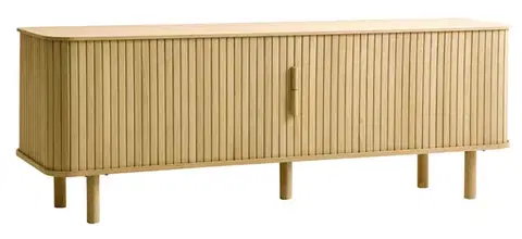 Estila TV stolek Elbe, světlý dub, lamelový, 160 cm
