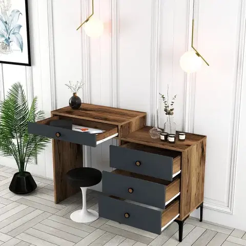 Toaletní stolek Lizbon 550 - Walnut, Anthracite