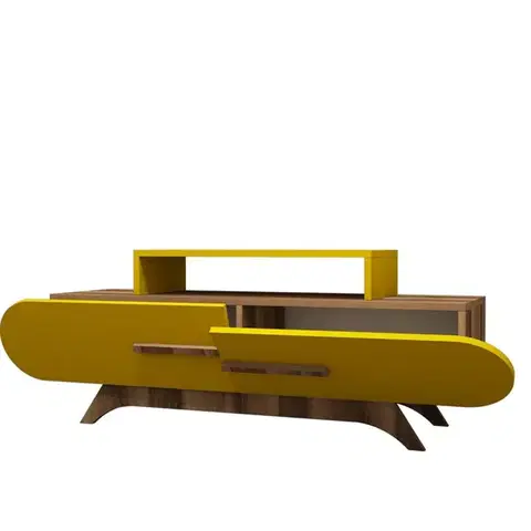 TV stolek Rose - Walnut, Yellow