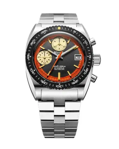 Nivada Grenchen Autochron Orange Automatic - Bracelet