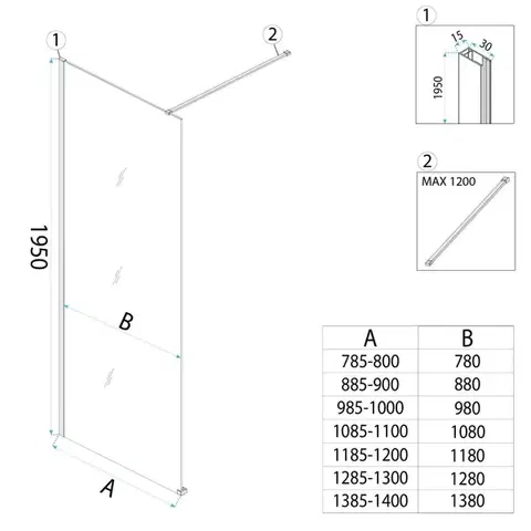 REA/S Sprchová zástěna Flexi Brown / Black 140 KPL-K99188