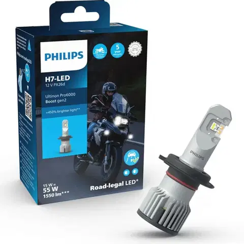 Philips LED H7 12V 15W Ultinon Pro6000 Boost Gen2 +450% Moto homologace 1ks 11972U60B2X1