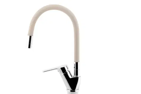 NOVASERVIS Dřezová baterie s béžovým flexi ramenem Metalia 54, chrom 54014F,0BE