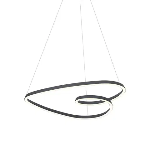Skandinávské závěsné svítidlo černé 72 cm vč. LED s 3-stupňovým stmíváním - Circuit